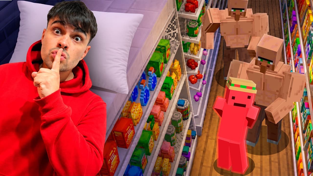 Sobreviví a la SUPER TIENDA SECRETA de los Aldeanos en Minecraft